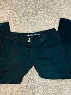 Vintage Lip Service Black Flare Jeans Size 11 Y2K Goth Punk Skull Buttons